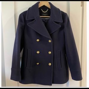 EUC J. Crew navy stadium cloth pea coat